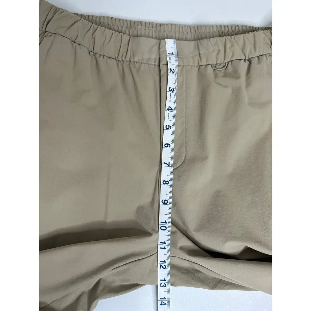 FIGS FIGSPRO Pants Mens M Tan Tailored Trouser Scrub Chino Stretch Slim Snap Zip